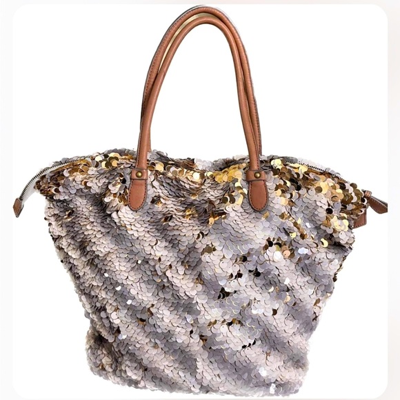 ANTHROPOLOGIE’s Ms.Allbright Specialty Multitonal Sequined Tote bag Medium size - Picture 2 of 12